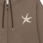 TCM logo applique hooded zip up