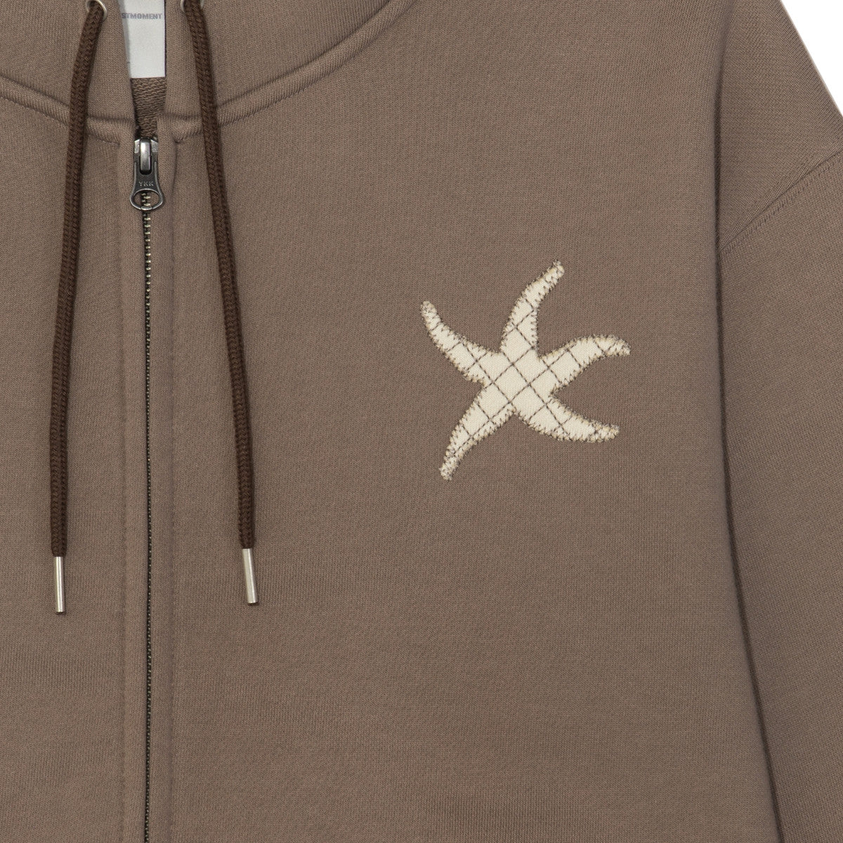 TCM logo applique hooded zip up