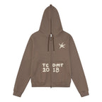 TCM logo applique hooded zip up