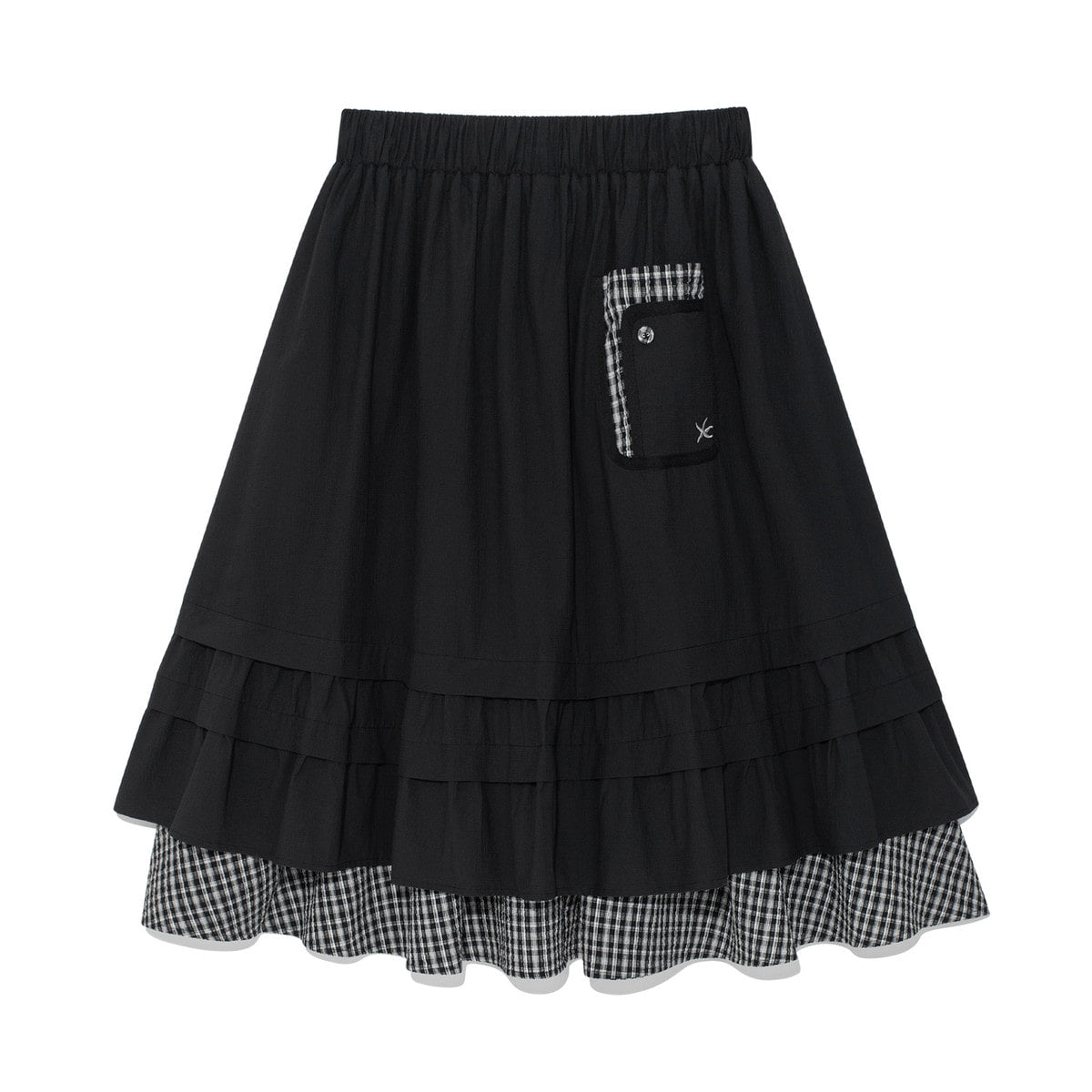 (w) TCM check pintuck layered skirt