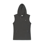 (w) TCM henley neck hooded sleeveless T