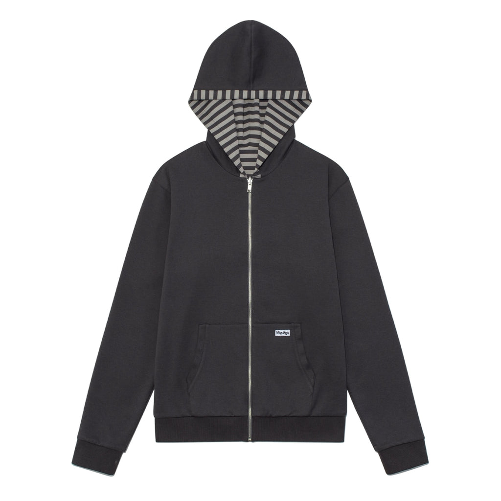 TCM reversible stripe hooded zip-up