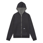 TCM reversible stripe hooded zip-up