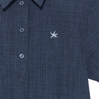 (w) TCM mini logo textured half shirt