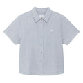 (w) TCM mini logo textured half shirt