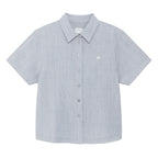 (w) TCM mini logo textured half shirt