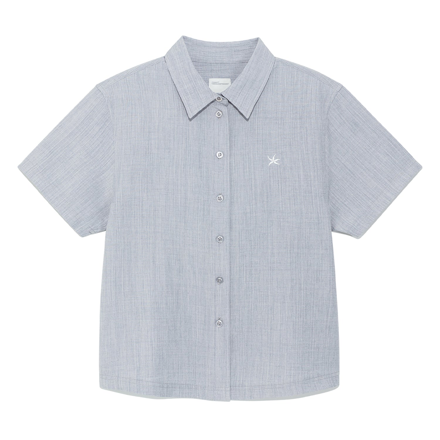 (w) TCM mini logo textured half shirt