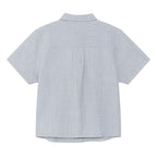 (w) TCM mini logo textured half shirt