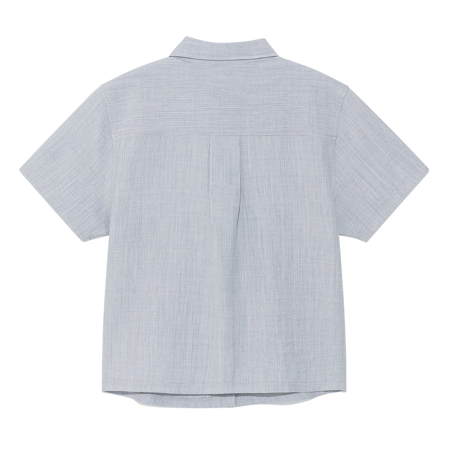 (w) TCM mini logo textured half shirt