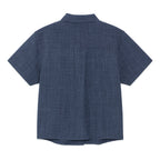 (w) TCM mini logo textured half shirt